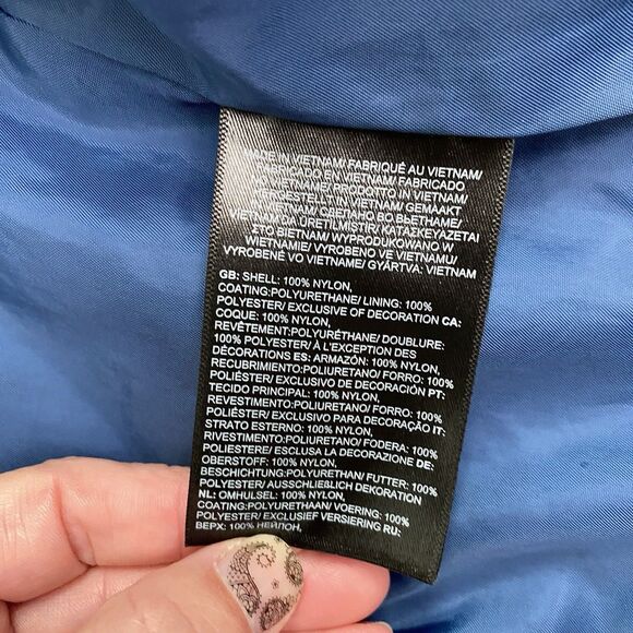 The North Face Windbreaker Rain Jacket Hooded Floral Lightweight Blue Large - Picture 8 of 9